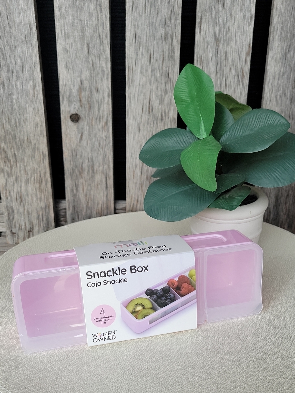 Melii Snackle Box Pink 4-Compartment On-The-Go Food Container